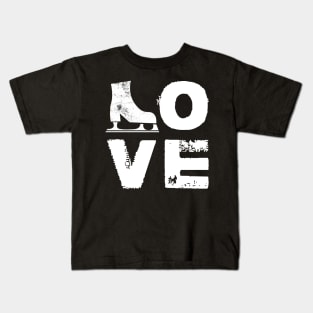 Love Ice Skating Vintage Kids T-Shirt